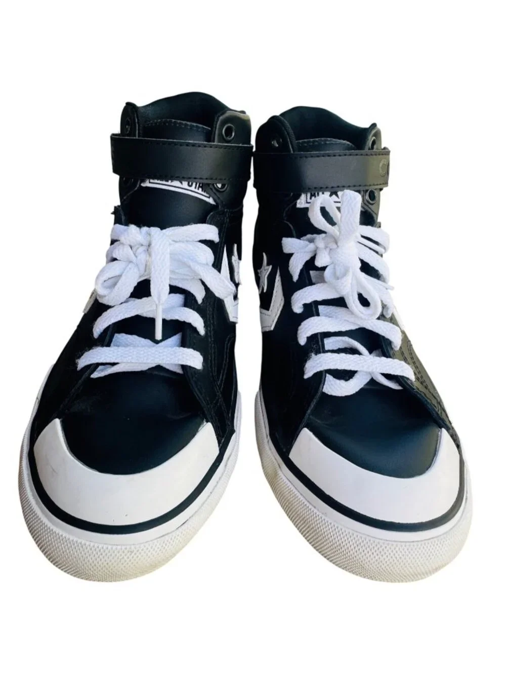 Converse Kids Pro Blaze Strap Black White High-Top Sneakers Size 5.5 US